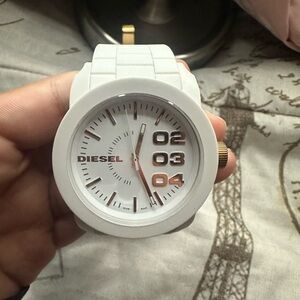 Diesel Men's Watch in White with Gold Accents